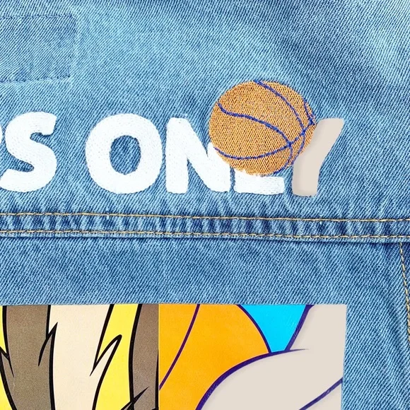 Members Only New Space Jam Looney Tunes Denim Jacket Graphic Print Nostalgic M - Picture 11 of 16